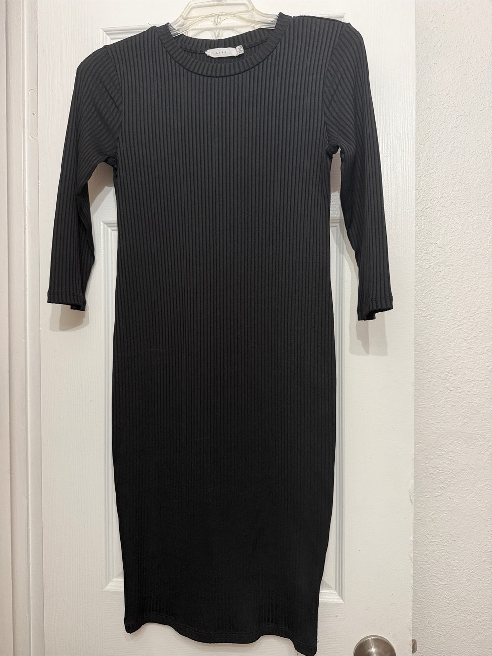 LUSH - Ribbed Black Bodycon Dress